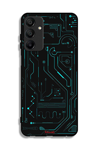 Tolwak غطاء حماية لهاتف سامسونج جالكسي A15 دوائر فنية رقمية بسيطة شاشات متعددة