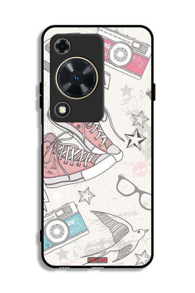 Tolwak غطاء حماية لهاتف هواوي إنجوي 70 بتصميم حذاء من القماش وفن الكاميرا