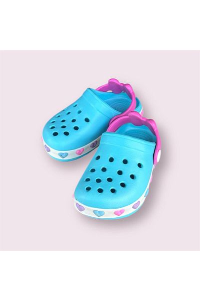 AkınalBella Girl's Mint Fuchsia Bow Light Closed Front Slippers Sandals