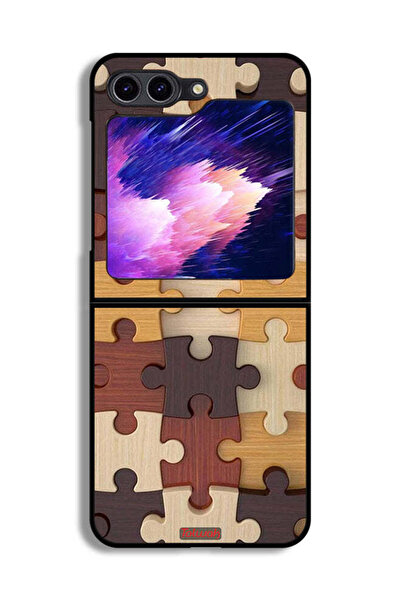 Tolwak غطاء حماية لهاتف Samsung Galaxy Z Flip6 بنمط خشبي