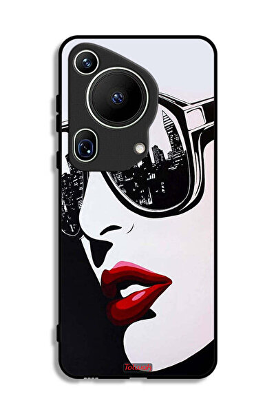 Tolwak غطاء حماية فائق من هواوي بيورا 70 بتصميم وجه فتاة وفن تجريدي