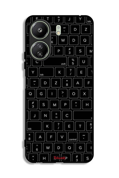 Tolwak غطاء حماية لهاتف Xiaomi Redmi 13C بنمط مفاتيح لوحة المفاتيح العشوائية