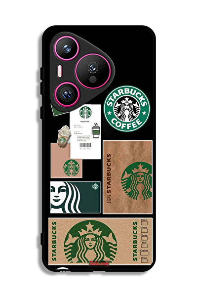 Tolwak غطاء حماية لهاتف هواوي بيورا 70 - ملصق ستاربكس