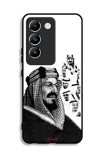 Tolwak غطاء حماية لهاتف فيفو V30 لايت 4G، ملصق فني أبيض وأسود لملوك المملكة ا...