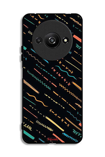 Tolwak Xiaomi Redmi A3 4G Protective Case Cover X Lines Abstract Pattern