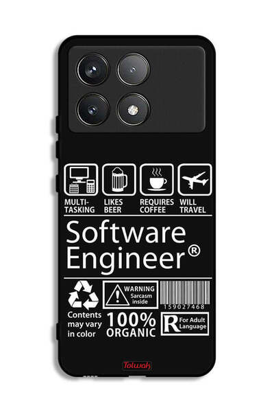 Tolwak غطاء حماية لهاتف Xiaomi Redmi K70 Pro، ملصق مهندس برمجيات