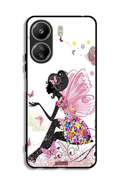 Tolwak Xiaomi Redmi 13C Protective Case Cover Butterfly Girl Artwork