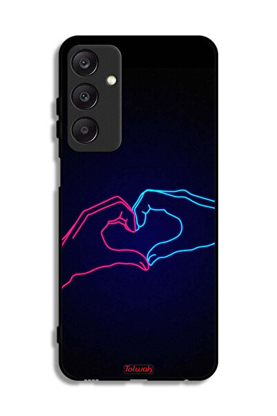 Tolwak Samsung Galaxy A25 5G Protective Case Cover Touching Hand Making Heart