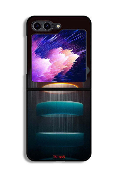 Tolwak غطاء حماية لهاتف Samsung Galaxy Z Flip6 بنمط حلقات فنية