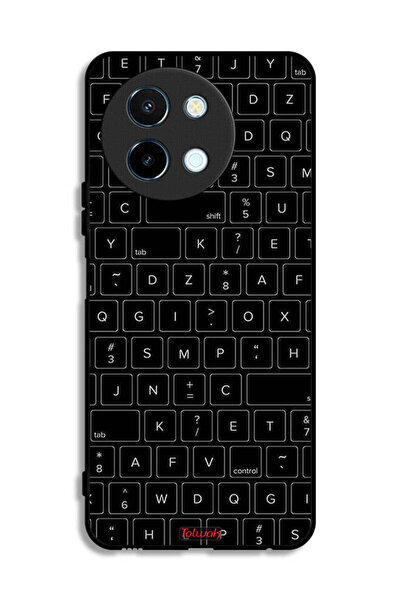 Tolwak غطاء حماية لهاتف Vivo Y38 5G بنمط مفاتيح لوحة مفاتيح عشوائية