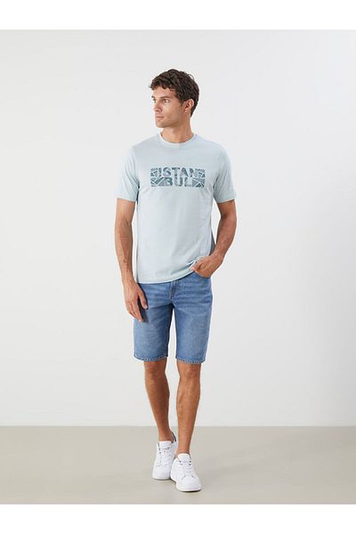 LC Waikiki Tricou pentru bărbați din bumbac pieptănat cu imprimeu Istanbul, sezon nou - S5KB01Z8