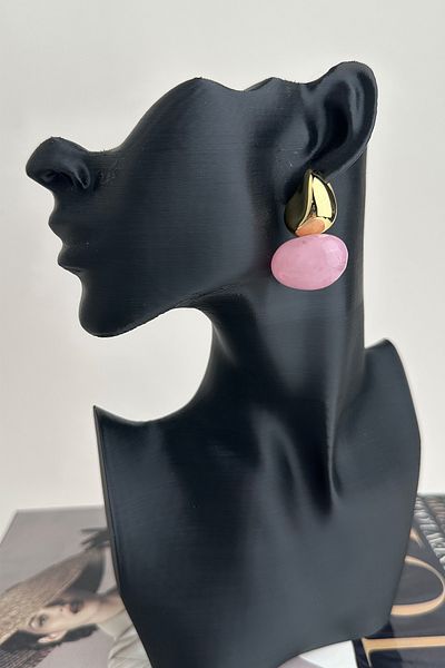 Modex Geometric Metal Detail Acrylic Ball Earrings (3cm)