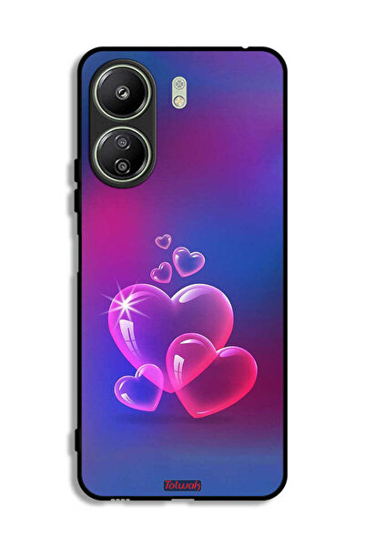 Tolwak غطاء حماية لهاتف شاومي ريدمي 13 سي بنقشة قلوب الماء