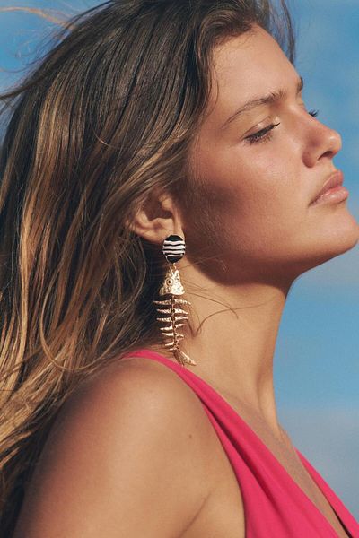 yucelique Zra Beach Collection Design Viral Dangle Fish Earrings