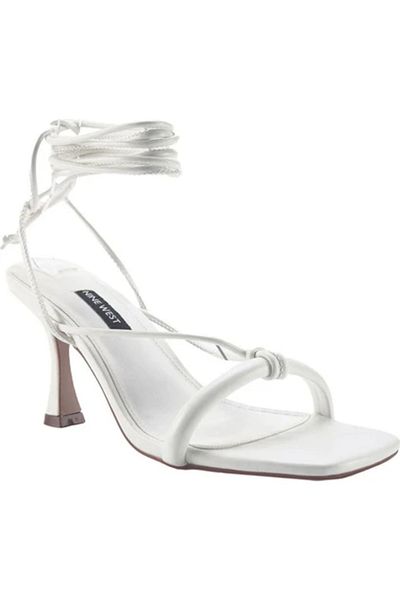 Nine West Pemres 3Fx White Women's Heeled Sandals
