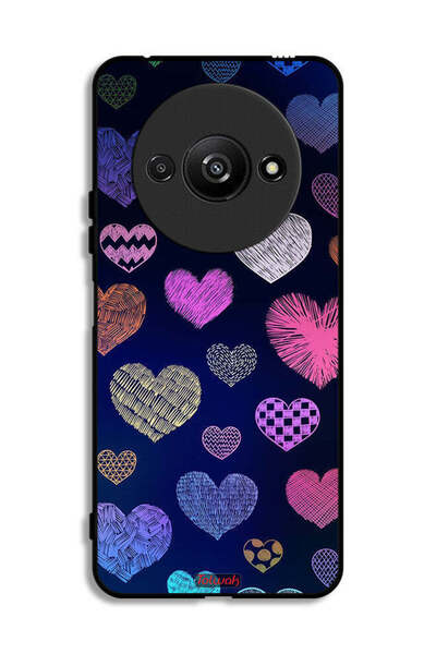 Tolwak Xiaomi Redmi A3 4G Protective Case Cover Dhaga Hearts Pattern