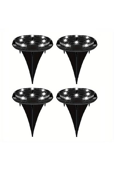 divendi-ro Set 4 x Decorative solar lights for garden, driveway, lawn, pool or terrace, black