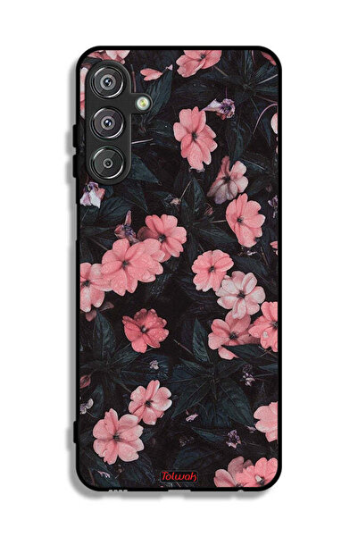 Tolwak غطاء حماية لهاتف سامسونج جالاكسي M15 5G - لون الخوخ والورود الصغيرة