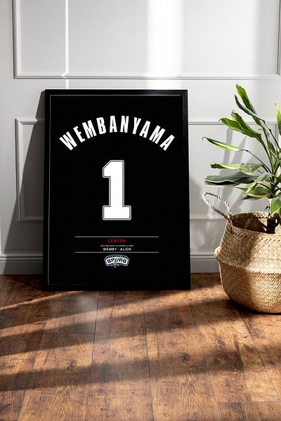 Saturn Victor Wembanyama Framed Picture - NBA San Antonio Spurs Jersey