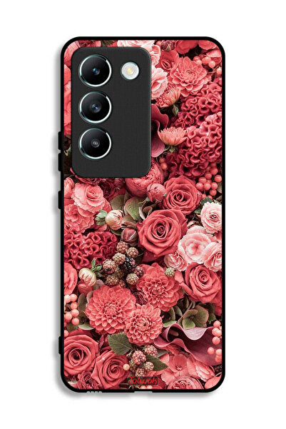 Tolwak غطاء حماية لهاتف Vivo V30 Lite 4G بلون الخوخ والورود