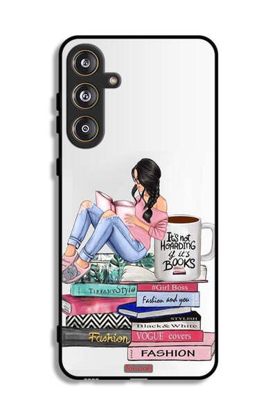 Tolwak Samsung Galaxy M55 5G Protective Case Cover Girl And Fashion Books Art