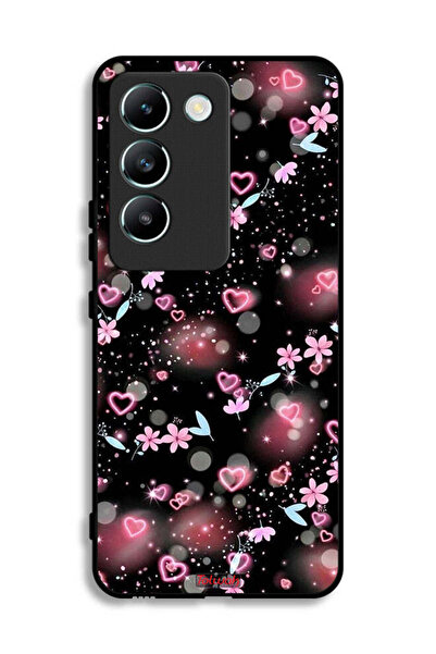 Tolwak غطاء حماية لهاتف فيفو V30 لايت 4G بنقشة قلوب وأزهار صغيرة