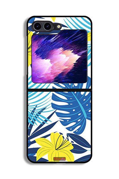 Tolwak غطاء حماية لهاتف سامسونج جالاكسي زد فليب 6 بتصميم ريش وزهرة