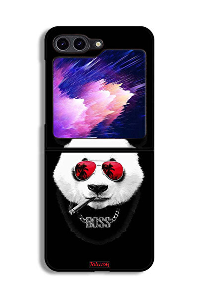 Tolwak غطاء حماية لهاتف سامسونج جالكسي زد فليب 6 بتصميم بوس باندا