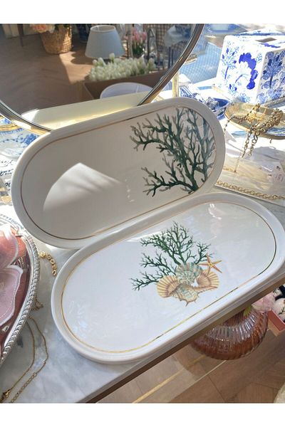 Dekordan House 2-Piece Marinet Oval Serving Plate 32X16