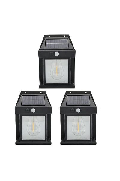 divendi-ro Set of 3 x Solar Wall Lamps 2W, 600LM, waterproof IP65, for garden or home, black