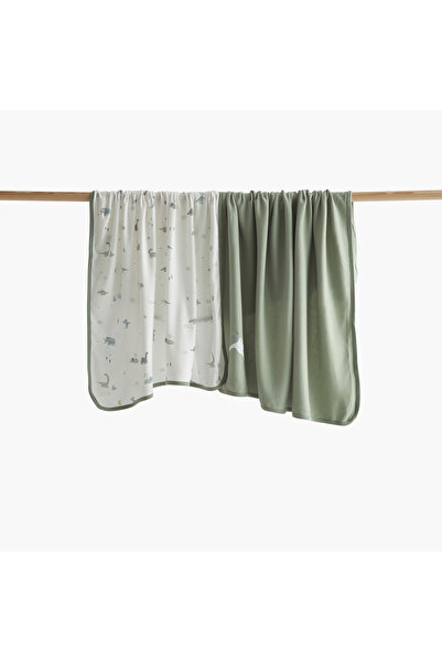 Juniors Dinosaur Print Receiving Blanket - Set of 2