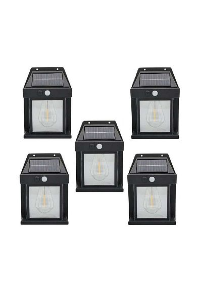 divendi-ro Set of 5 x Solar Wall Lamps 2W, 600LM, waterproof IP65, for garden or home, black