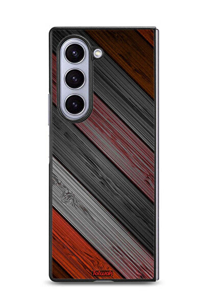 Tolwak غطاء حماية لهاتف سامسونج جالاكسي زد فولد 6 بنمط خشبي ملون