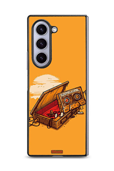 Tolwak غطاء حماية لهاتف سامسونج جالاكسي زد فولد 6 - فن الكاسيت والشريط اللاصق