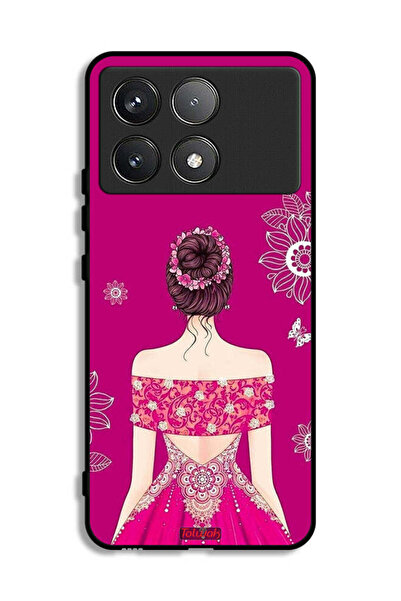 Tolwak Xiaomi Poco F6 Pro Protective Case Cover Girl And Flowers Art