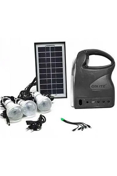 divendi-ro Solar kit GDLITE GD-7 PREMIUM 3 bulbs, flashlight included + usb charging