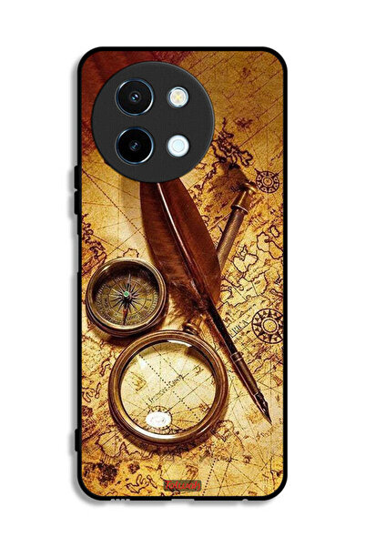 Tolwak غطاء حماية لهاتف Vivo Y38 5G بتصميم بوصلة عتيقة