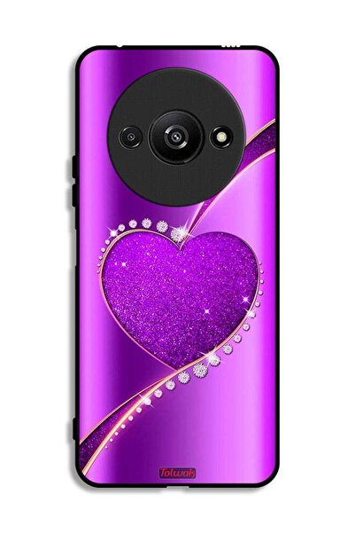 Tolwak Xiaomi Redmi A3 4G Protective Case Cover Glitter Heart