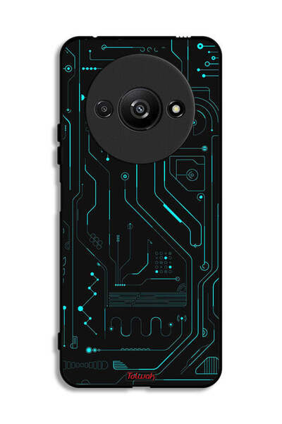 Tolwak Xiaomi Redmi A3 4G Protective Case Cover Digital Art Circuits Minimali...