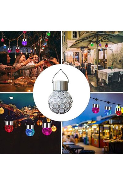 divendi-ro Decorative solar globe lamp made of PP and steel, with hanging, IP44, color changeable