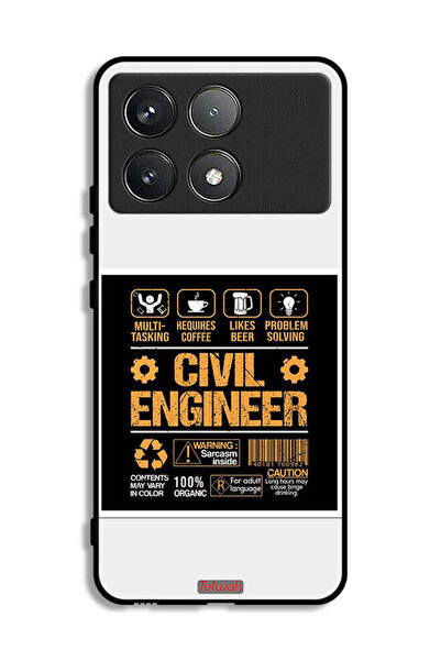 Tolwak غطاء حماية لهاتف Xiaomi Redmi K70 - ملصق مهندس مدني