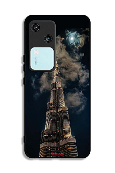 Tolwak غطاء حماية لهاتف فيفو V30 5G برج خليفة في الليل