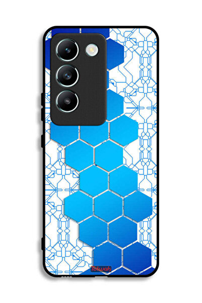 Tolwak غطاء حماية لهاتف Vivo V30 Lite 4G بنمط شبكة أيقونات سداسية الأضلاع