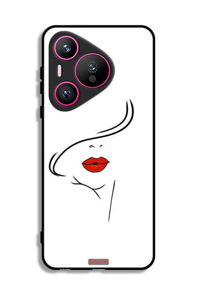 Tolwak غطاء حماية لهاتف هواوي بيورا 70 برسومات وجه فتاة