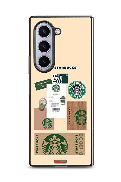 Tolwak غطاء حماية لهاتف Samsung Galaxy Z Fold6 بملصق قهوة