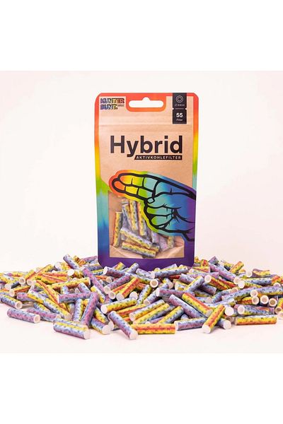 Hybrid Filtre cu carbune activ + celuloza Hybrid Supreme Rainbow Slim 6,4mm x55