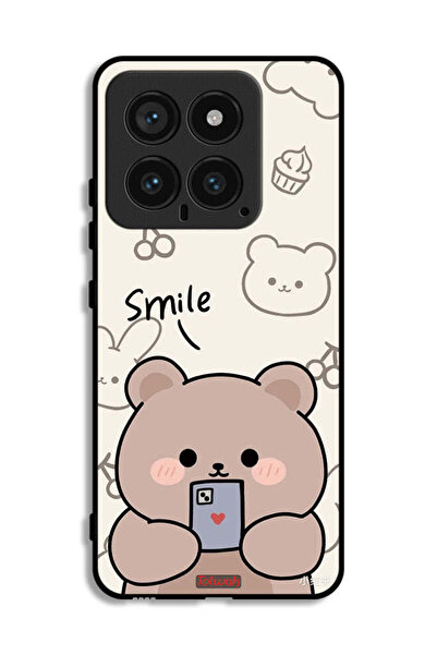 Tolwak غطاء حماية لهاتف شاومي 14 بتصميم دب مبتسم