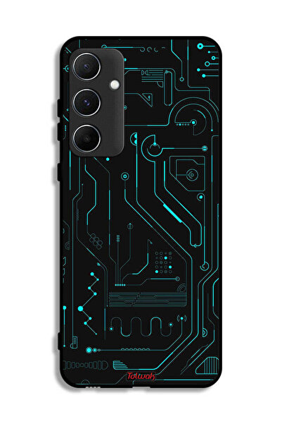 Tolwak غطاء حماية لهاتف سامسونج جالاكسي A55 5G دوائر فنية رقمية بسيطة شاشات م...