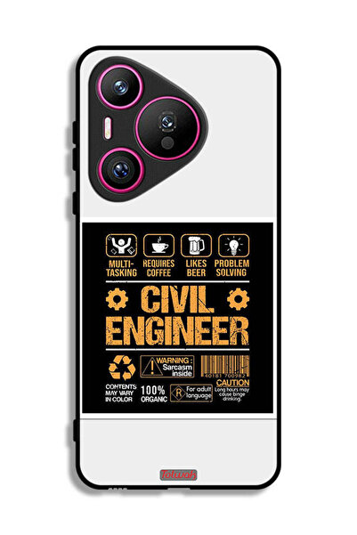 Tolwak غطاء حماية لهاتف هواوي بيورا 70 - ملصق مهندس مدني