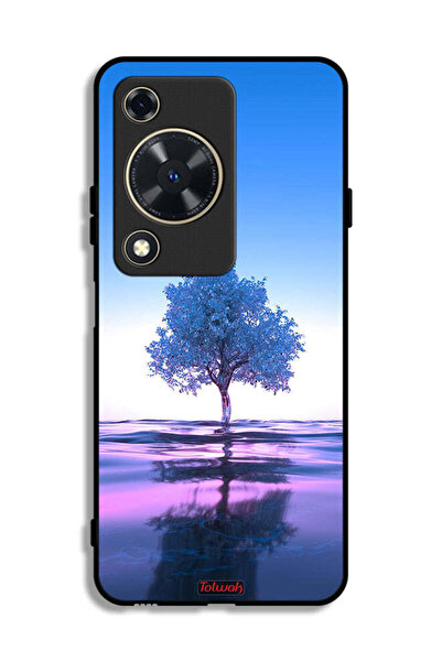 Tolwak غطاء حماية لهاتف هواوي إنجوي 70 بتصميم شجرة نيون وانعكاس مائي فني رقمي